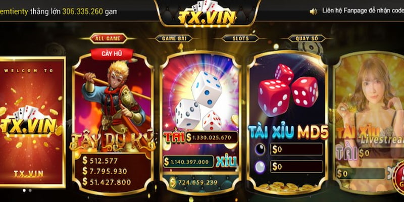 TX Vin - Cổng game đổi thưởng xanh chín cho game thủ cá cược 2 Hệ thống game tại TX Vin