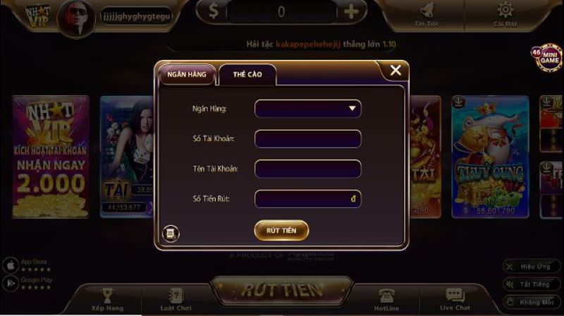 Nhatvip - Đánh giá tổng quan về cổng game hot nhất hiện nay 5 Rút tiền từ cổng game Nhatvip nhanh chóng