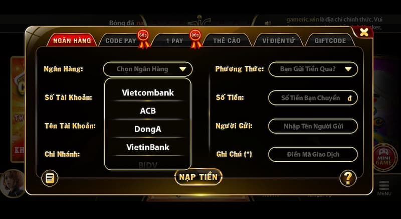 Chỉ với vài bước cơ bản, giao dịch nạp tiền đã hoàn tất 