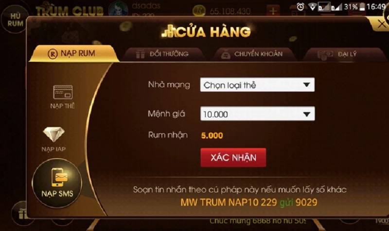 Trumclub vin - Thiên đường cá cược game đổi thưởng 4 Hướng dẫn cách nạp tiền Trumclub vin