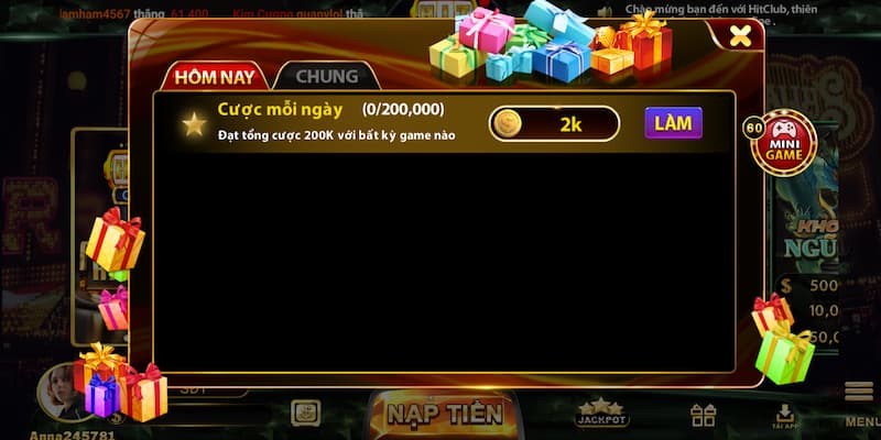 Hit Club - Cổng game đổi thưởng HOT nhất hiện nay 7 Nhiệm vụ lĩnh thưởng đa dạng