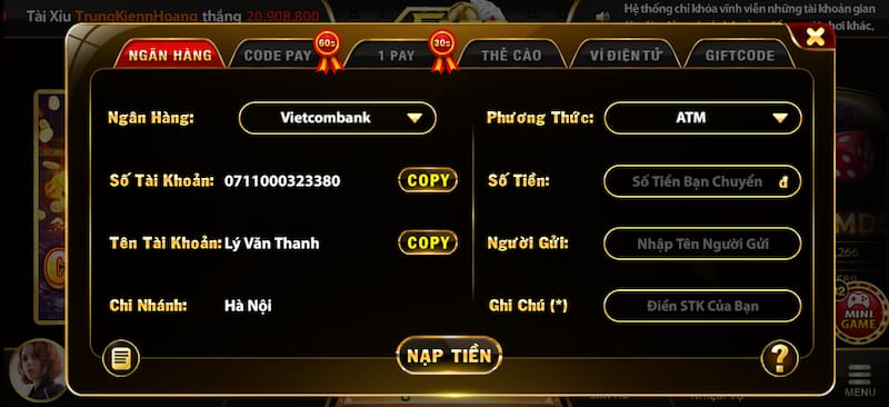 Nạp tiền Fa88 với các thao tác đơn giản