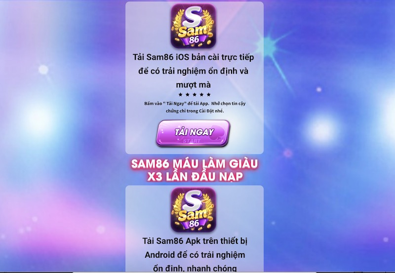 Sam86 - Cổng game đổi thưởng hấp dẫn, đẳng cấp 11 Link tải Sam86 game mới nhất cho IOS/APK/Android