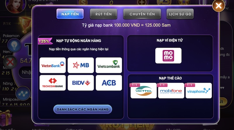 Sam86 - Cổng game đổi thưởng hấp dẫn, đẳng cấp 7 Hướng dẫn nạp tiền Sam86