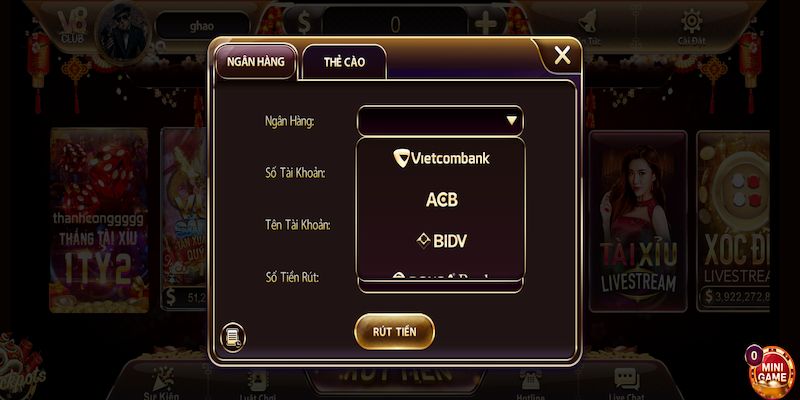 V8 club - Cổng game chất lượng nổi bật top đầu hiện nay 7 Hướng dẫn cách rút tiền V8 Club tiện lợi và nhanh chóng