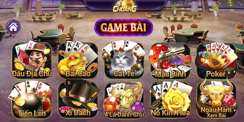 Game bài đổi thưởng hấp dẫn tại Choáng club