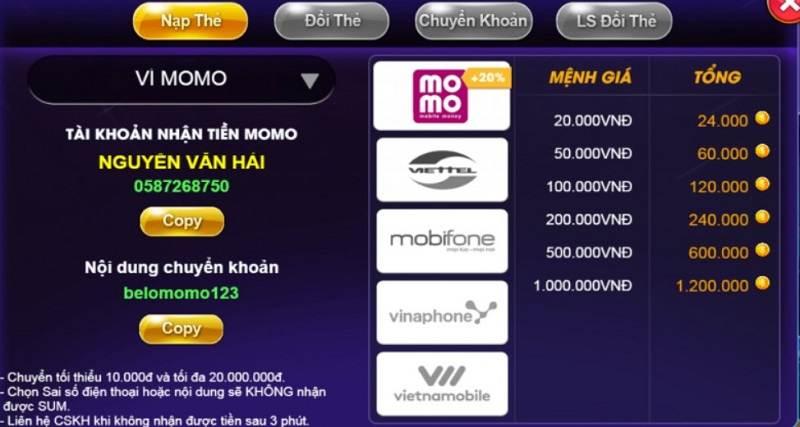 Socvip - Cổng game đổi thưởng đẳng cấp và đầy thú vị 6 Hướng dẫn cách nạp tiền vào Socvip