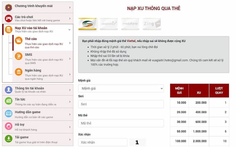 Vuasanca - Cổng game bắn cá online siêu hot hiện nay 4 Hướng dẫn cách nạp tiền Vuasanca