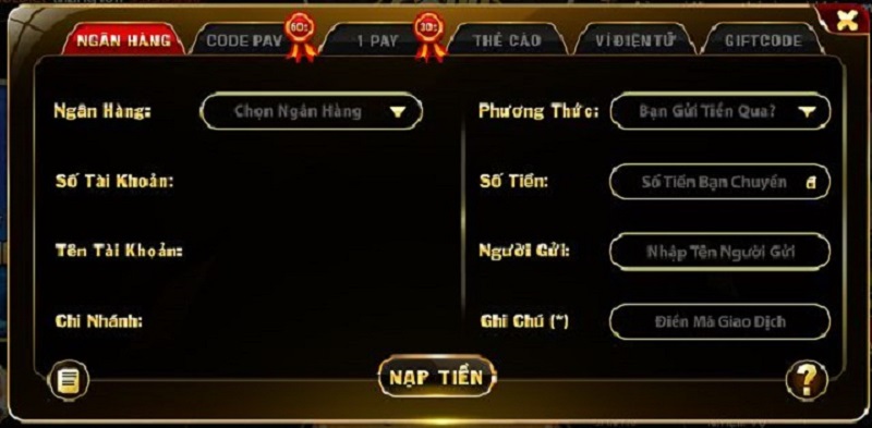 Loc86 club - Cổng game bài đổi thưởng trực tuyến hay nhất hiện nay 4 Hướng dẫn nạp tiền vào tài khoản Loc86 club