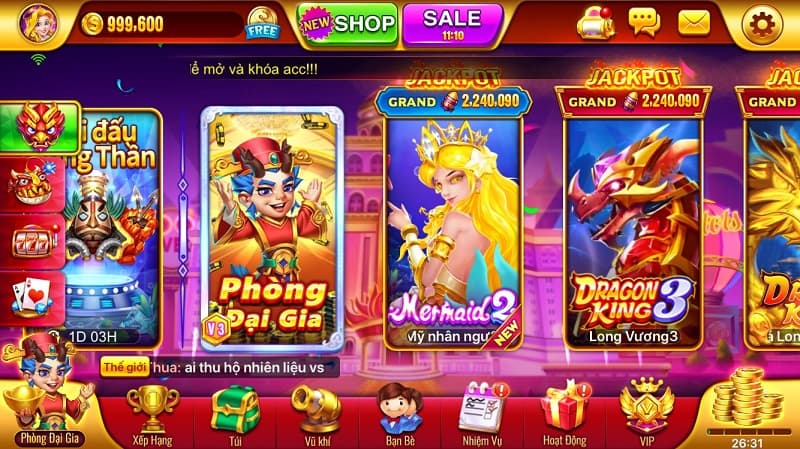 Long vương club - Game bắn cá đổi thưởng siêu hot 2 Những trò chơi có tại Long vương club