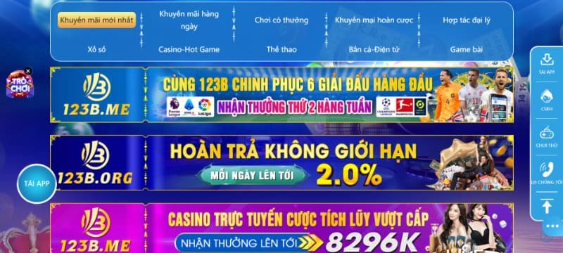 123B - Trang cá cược online chất lượng top đầu thị trường 8 Tổng hợp các khuyến mãi HOT 123B