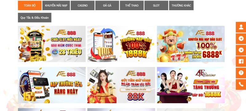 AE888 - Trải nghiệm cá cược chất lượng không giới hạn 8 Tổng hợp các khuyến mãi HOT chỉ có tại AE888