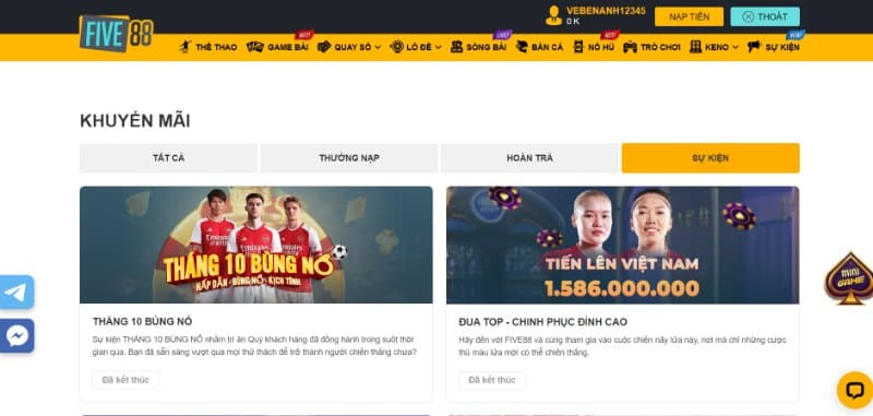 Five88 - Trải nghiệm không gian cá cược uy tín đỉnh cao 8 Khuyến mãi Five88 với giá trị hấp dẫn