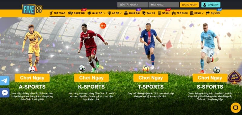 Five88 - Trải nghiệm không gian cá cược uy tín đỉnh cao 2 Sảnh cược thể thao dành cho bet thủ